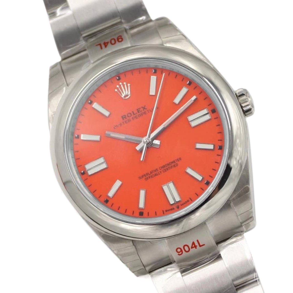 Oyster Perpetual 41mm Red Coral Dial 114300