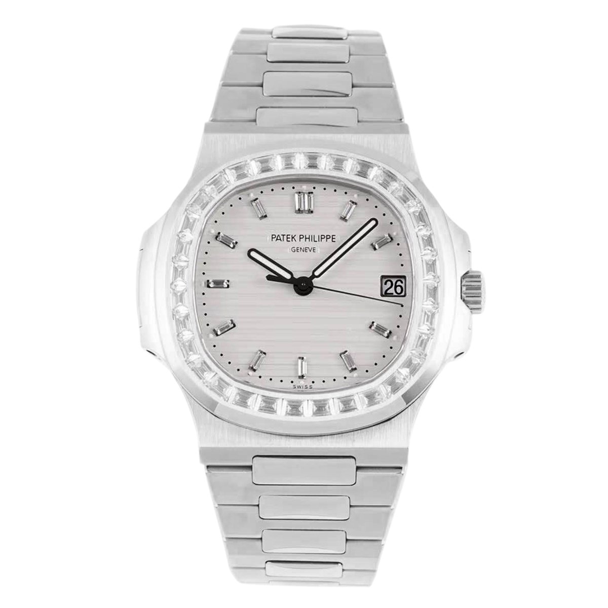 Nautilus Jumbo 5711/1A-011 White Dial with D1am0nd Bezel