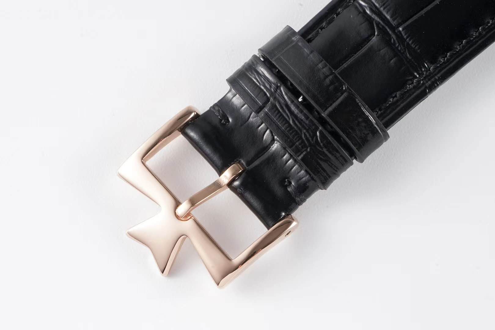 Patrimony Black Dial in Pink Gold Ref: 85180