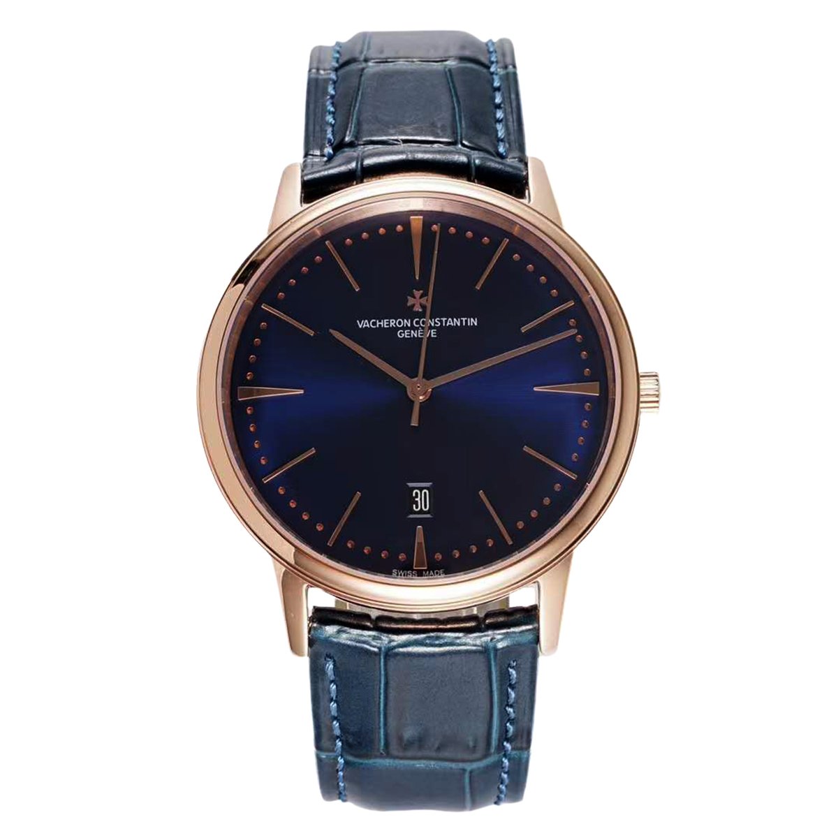 Patrimony Blue Dial in Pink Gold Ref: 85180