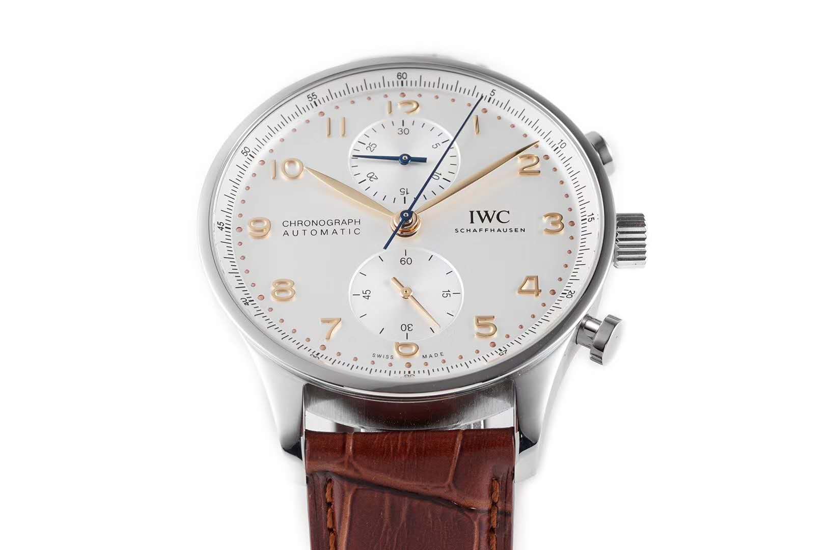 Portugieser Chronograph IW371611 White Dial in Steel