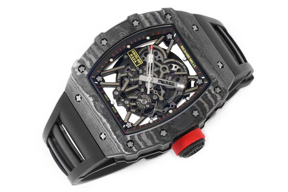 RM 035-02 Rafael Nadal NTPT Carbon on Black Rubber Strap