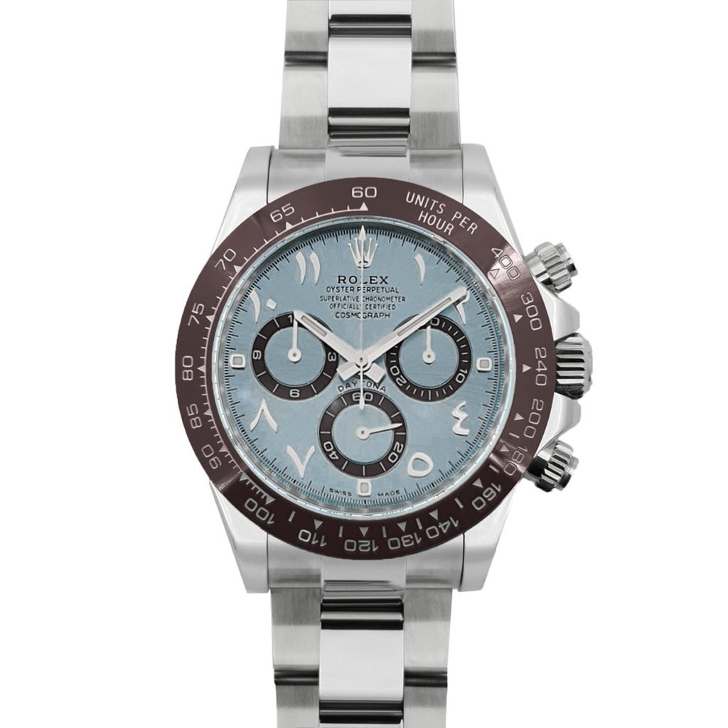 Daytona 116506 Ice Blue Dial in Platinum with Arabic Markers