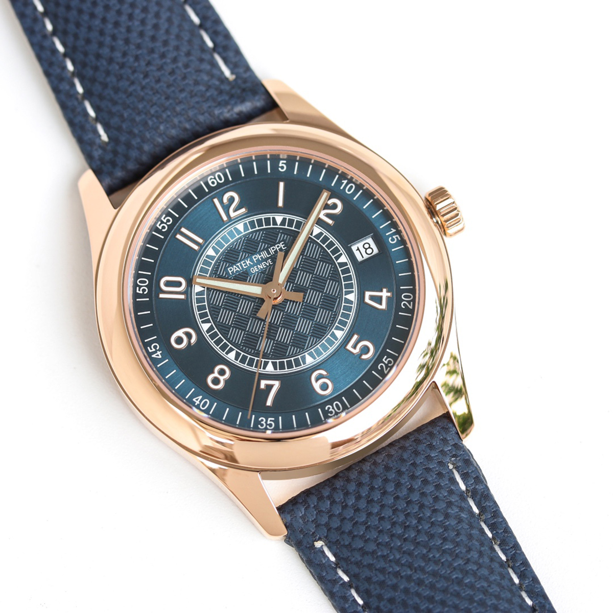 Calatrava 6007 Blue Dial in Rose Gold