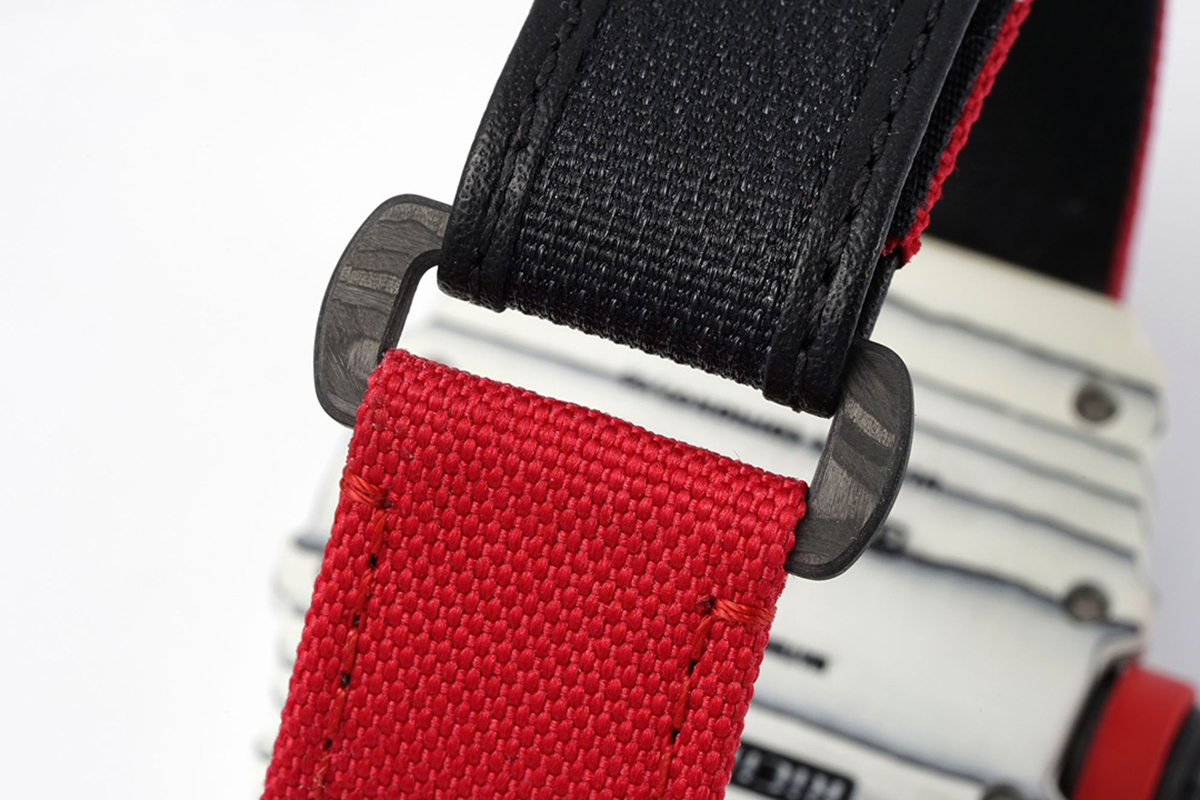 RM 035-01 Rafael Nadal White NTPT on Red Nylon Strap (Sonic)