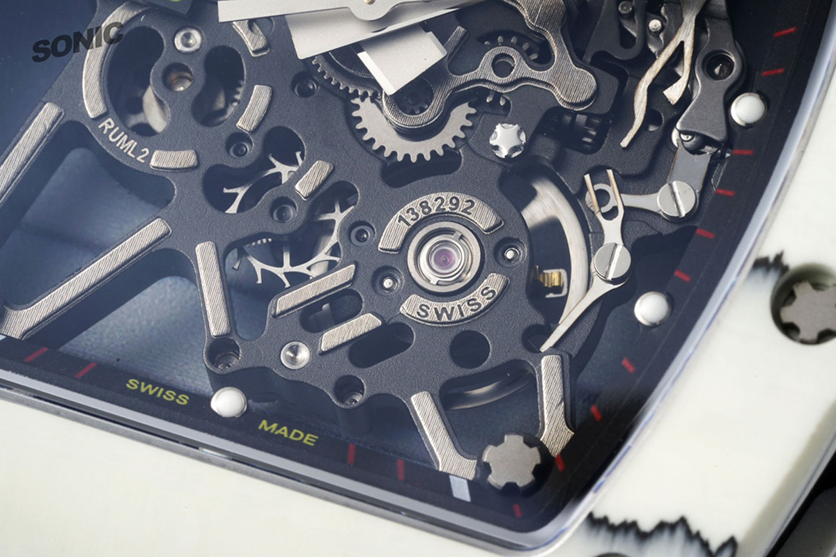 RM 035-01 Rafael Nadal White NTPT on White Rubber Strap (Sonic)